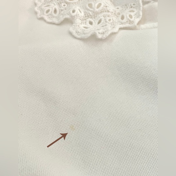 J Crew Lace Collar Crewneck White Sweatshirt Sz-M - Picture 11 of 11